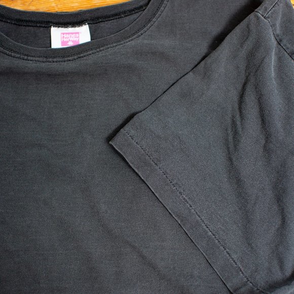 Vintage 90's Hanes Her Way Faded Black T-shirt 2X - Picture 5 of 7